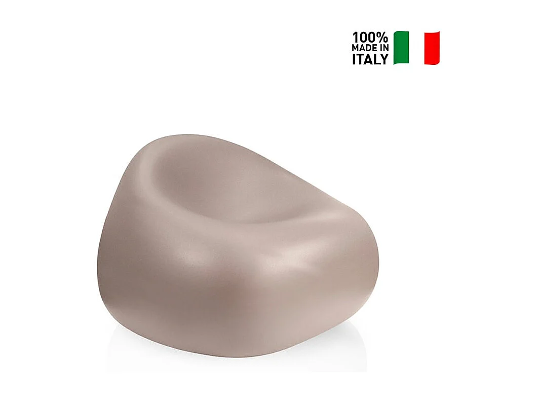 Sillón para exterior jardín terraza polietileno diseño moderno Gumball P1 - Beige Juta