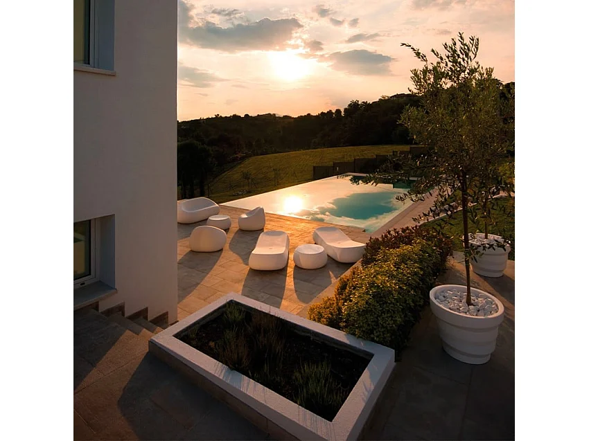Garten- und Terrassen-Sessel aus Polyethylen im modernen Design Gumball P1 - Beige Jute