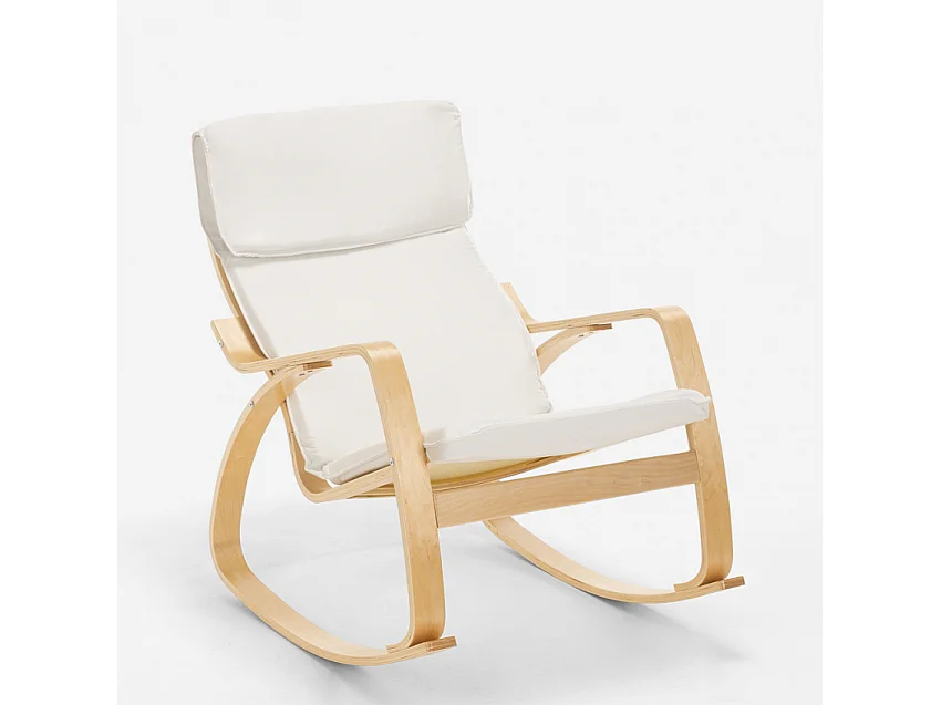 Sessel Schaukelstuhl Im Ergonomischen Skandinavischen Design Aalborg - Weiß