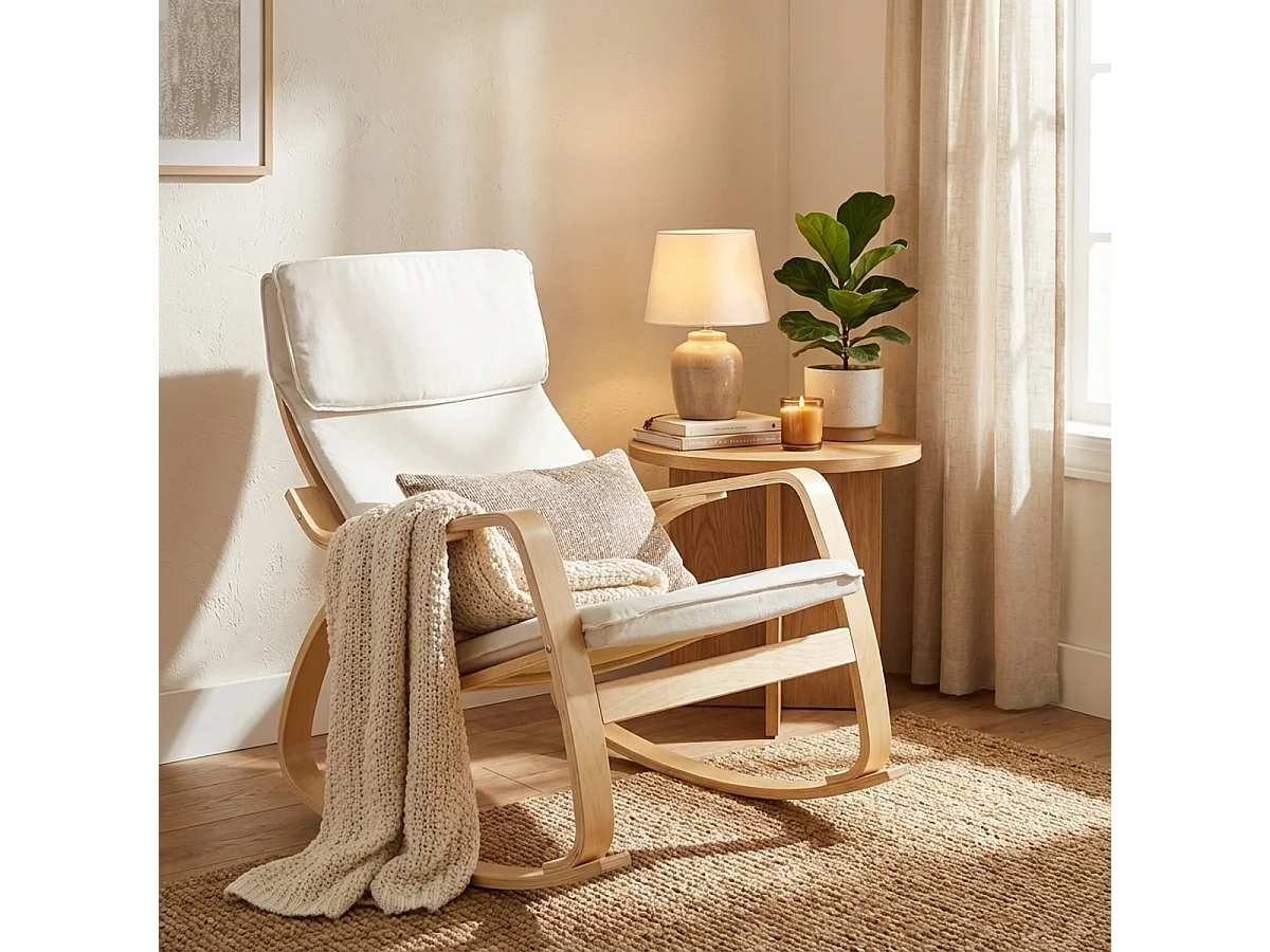 Sessel Schaukelstuhl Im Ergonomischen Skandinavischen Design Aalborg - Weiß