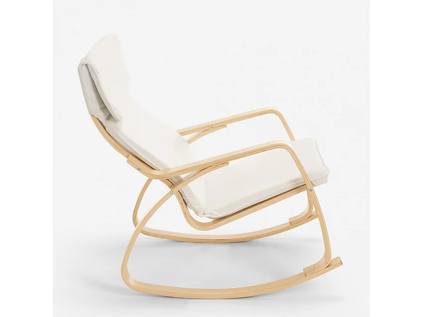 Sessel Schaukelstuhl Im Ergonomischen Skandinavischen Design Aalborg - Weiß