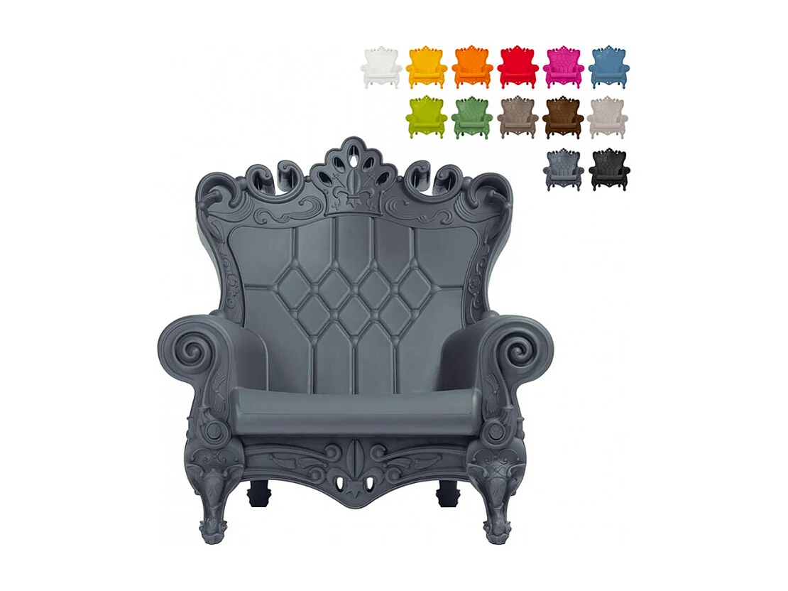 Sillón trono de diseño moderno Slide Queen Of Love - Gris Oscuro