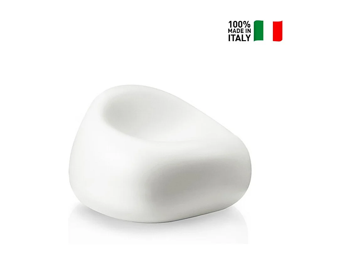 Sillón para exterior jardín terraza polietileno diseño moderno Gumball P1 - Blanco