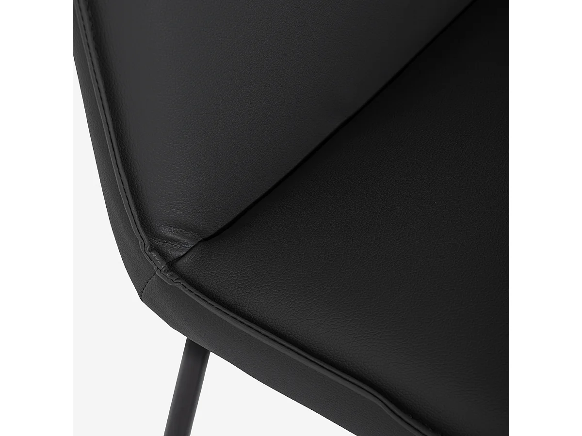 Stuhl Sessel gepolstert modern fürs Wohnzimmer und Büro aus Kunstleder Lova - Schwarz