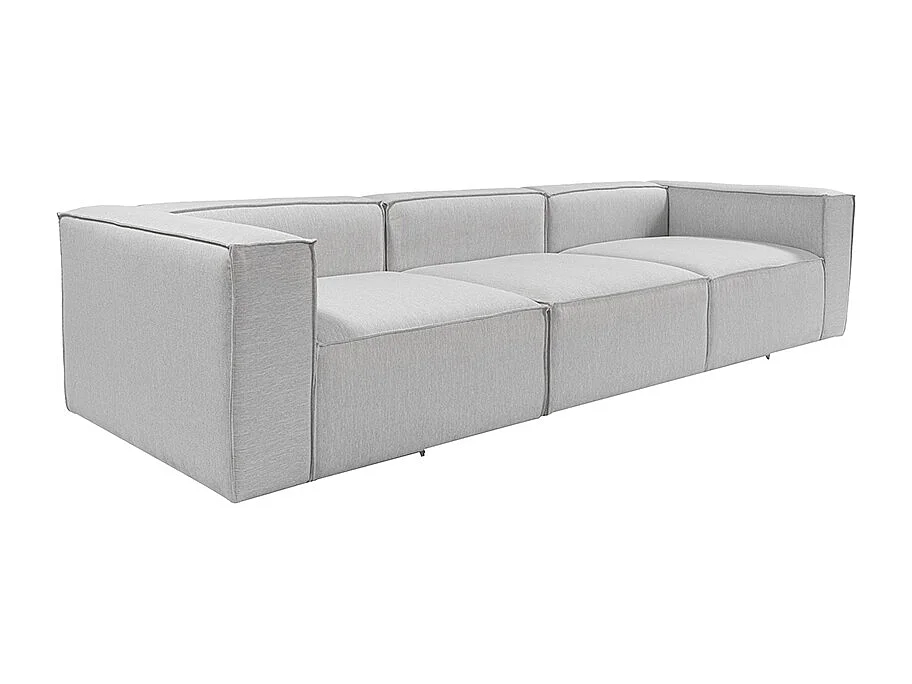 Canapé modulable 4 places moderne en lin Fora 4 - Gris