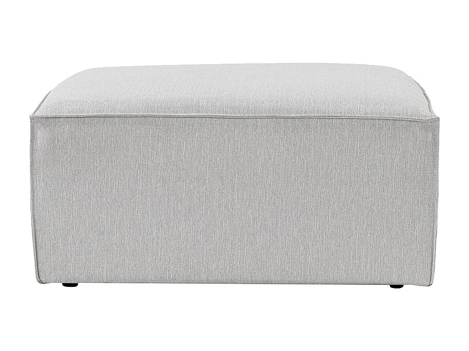 Hocker quadratisch modern aus Leinen 85x85cm Fora P - Grau