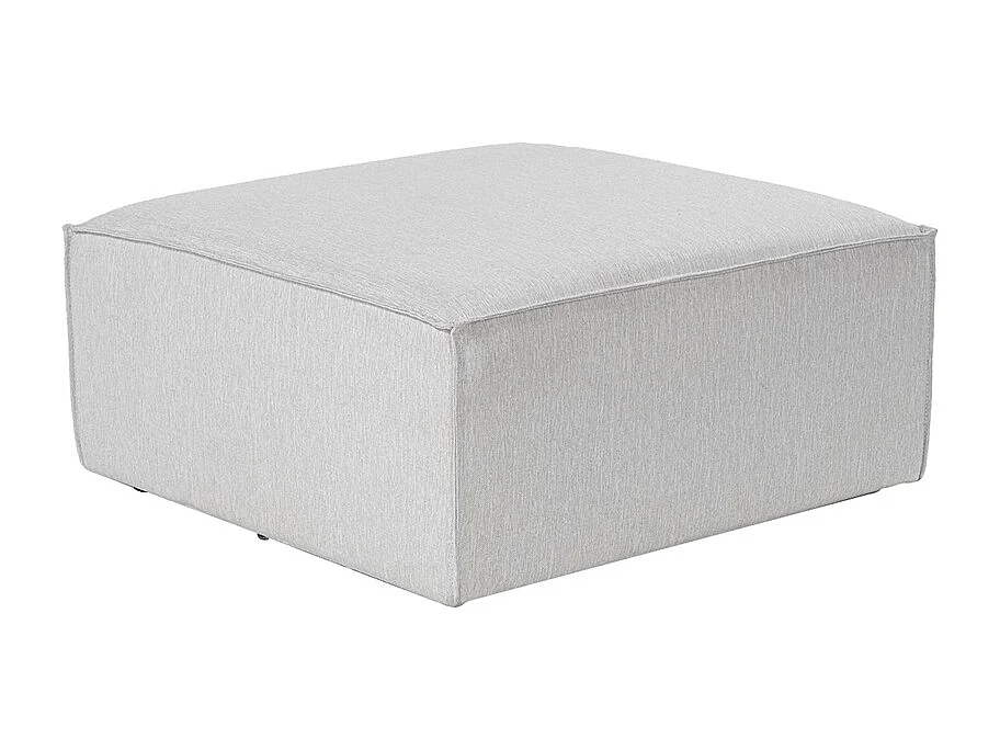 Hocker quadratisch modern aus Leinen 85x85cm Fora P - Grau