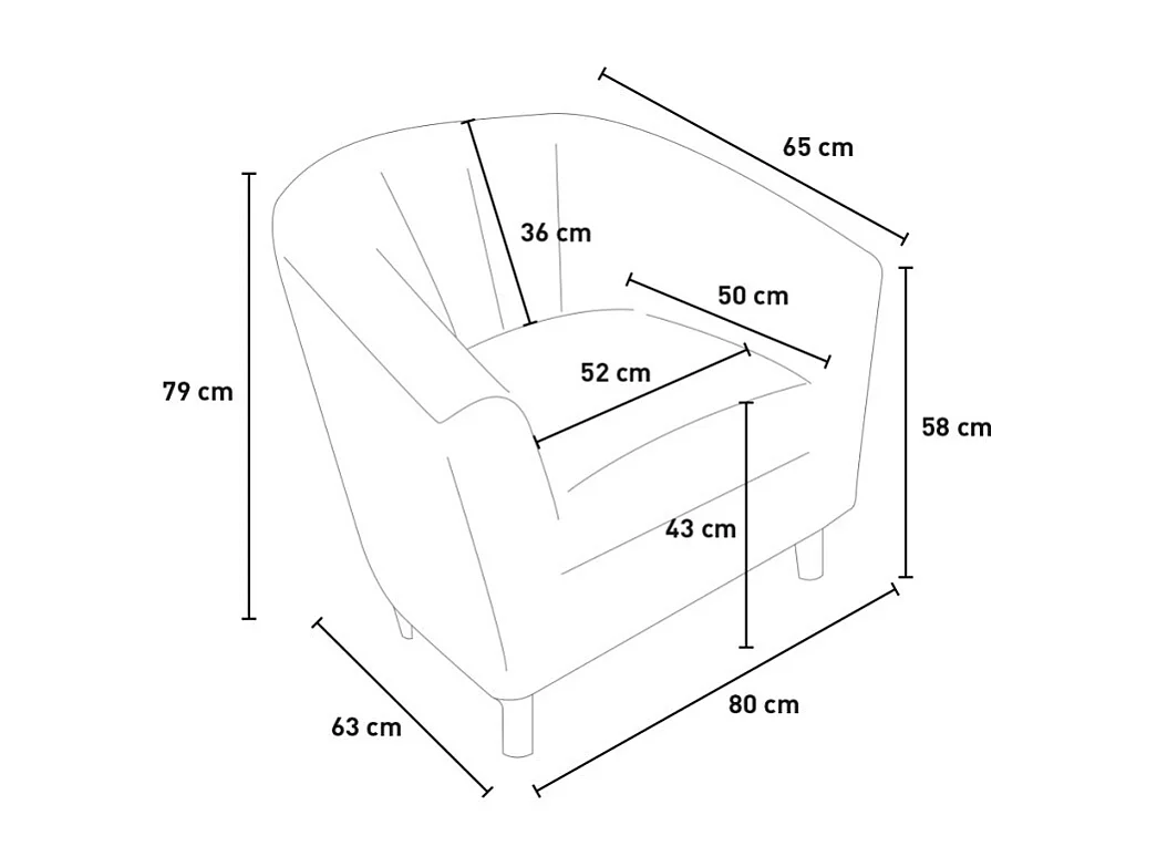 Poltrona a pozzetto da salotto design classico in tessuto Cookie Class - Grigio Scuro
