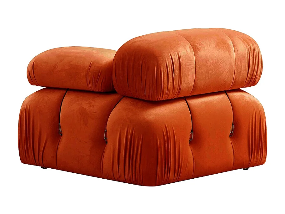 Sofá modular componible 4 plazas en terciopelo naranja Bubble 3SV
