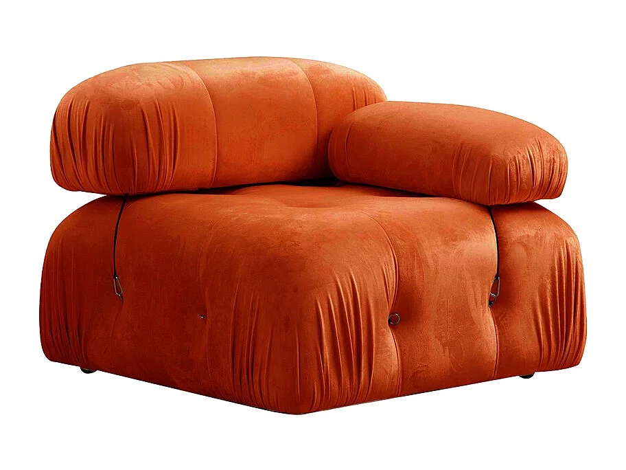 Modulares Sofa 4-Sitzer orangefarben aus Samt Bubble 3SV