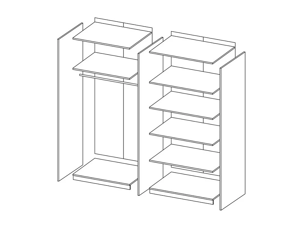 Armario ropero de 4 puertas con espejo madera roble gris 228x58x214 cm Morvel
