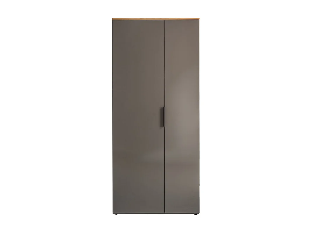 Mueble de entrada multiusos 2 puertas diseño moderno madera gris Konrad
