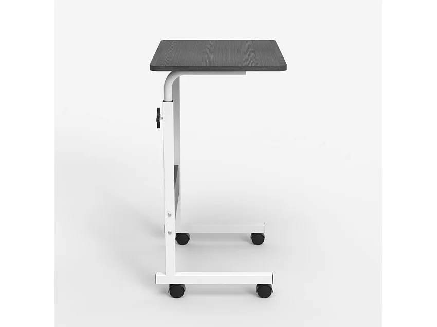 Tavolino da salotto divano serviletto 60x40cm con ruote Cozee - Nero - Bianco