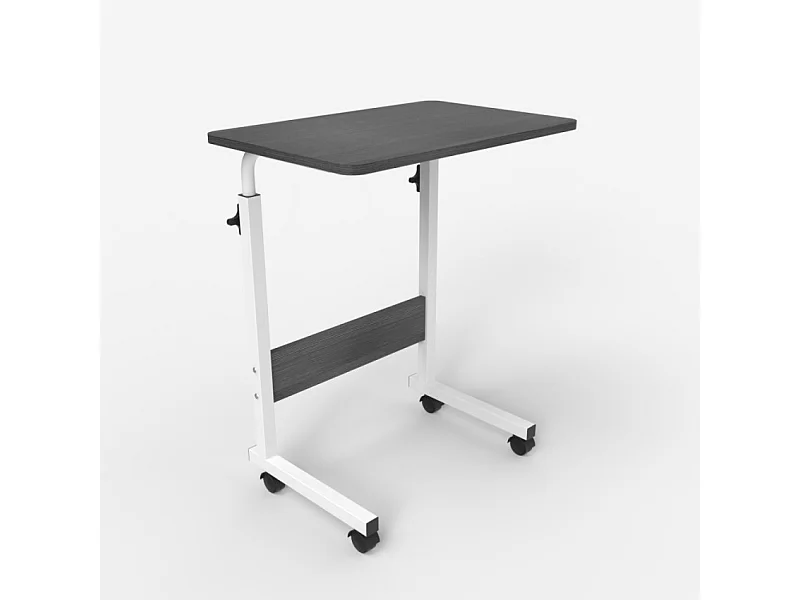 Tavolino da salotto divano serviletto 60x40cm con ruote Cozee - Nero - Bianco