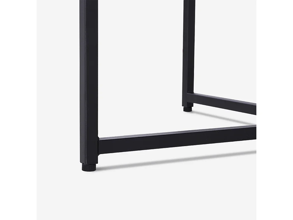 Tavolino da salotto rotondo 80cm in metallo e piano effetto marmo Sulley - Nero