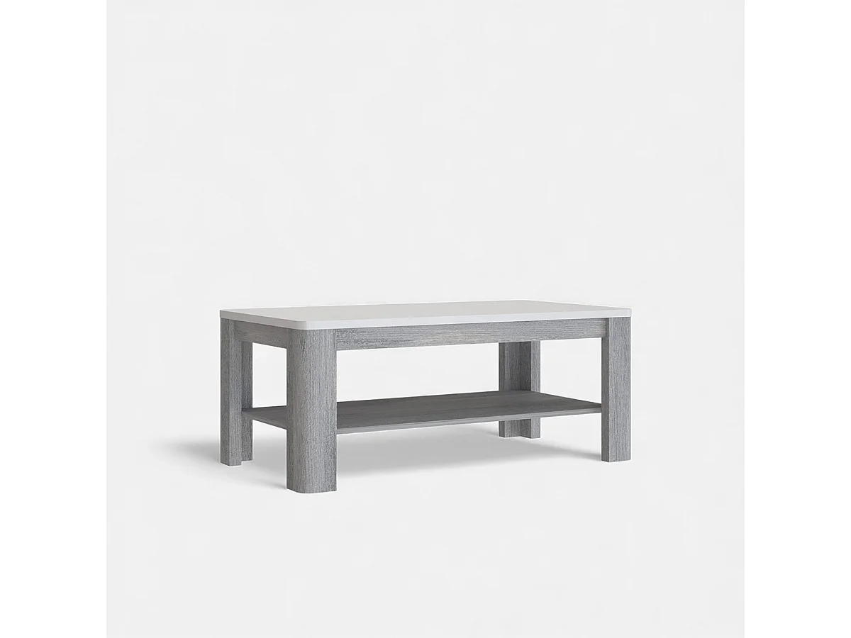 Mesa de centro en roble gris y blanco 110x45x60 Attention
