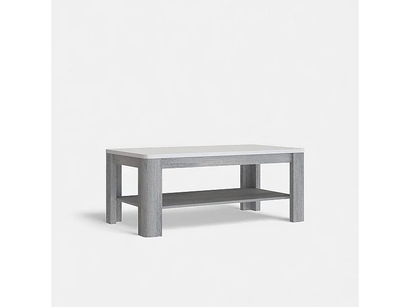 Mesa de centro en roble gris y blanco 110x45x60 Attention