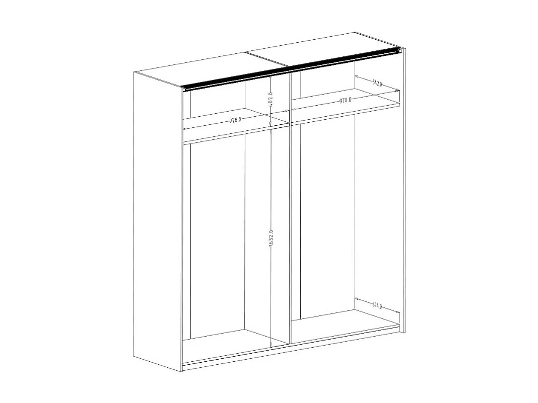 Armario de 2 puertas correderas con espejo madera roble negro 200x64x213 cm Cadoc