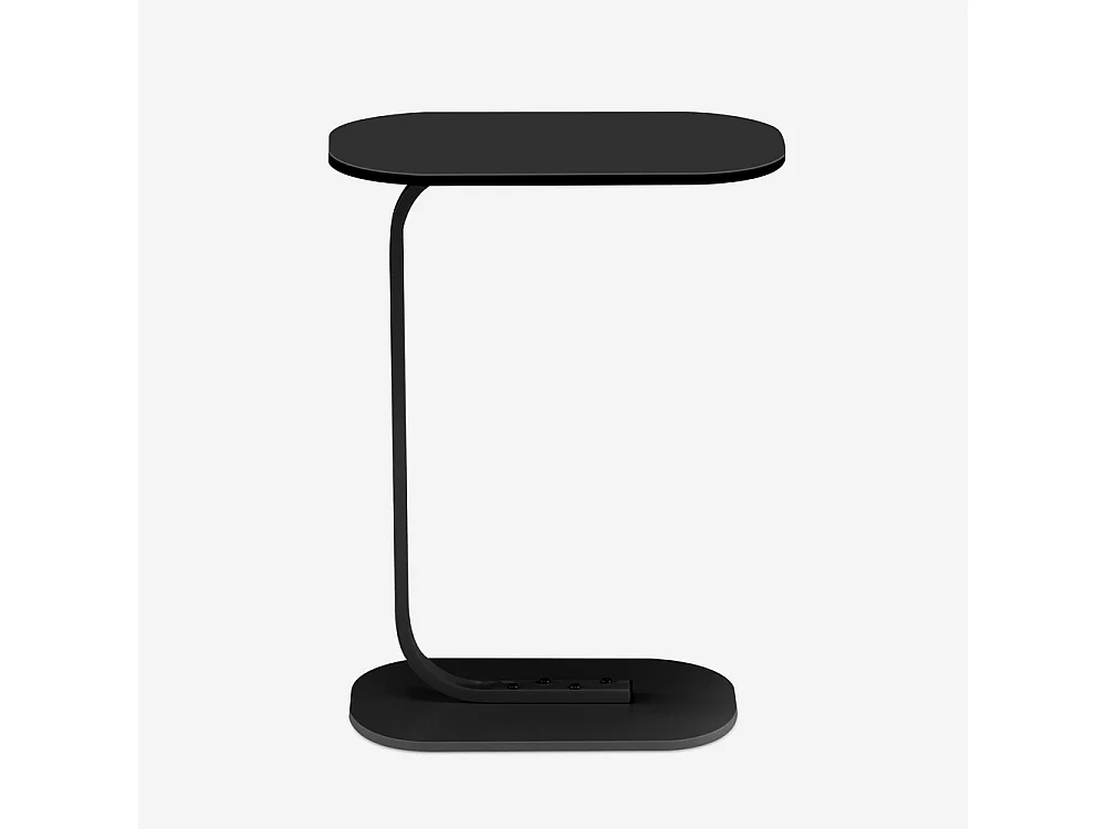 Tavolino laterale per divano bianco e nero da salotto Kavet - Nero