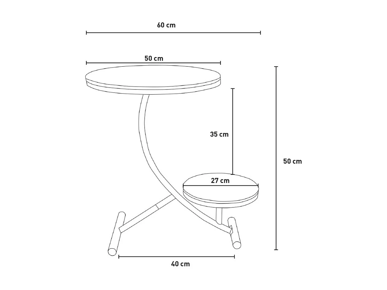 Couchtisch Metall und Marmor Design mit 2 Ablagen 50x50cm Marpes XL - Weiß