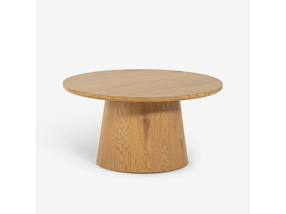 Mesa centro redonda de madera de 80cm para salón o sala de estar Nauru