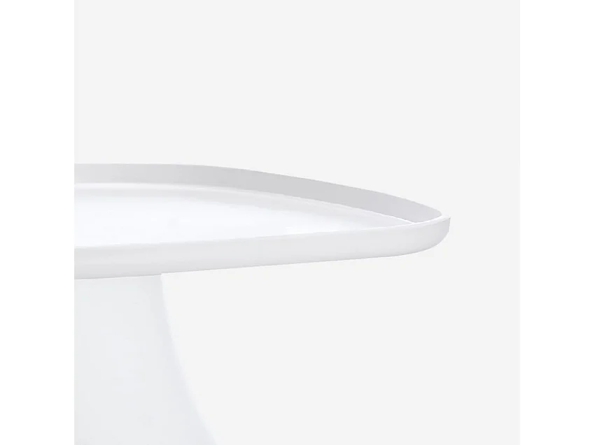 Niedriger Couchtisch 48x48cm für Wohnzimmer Küche Garten in modernem Design  Bell L - Weiß