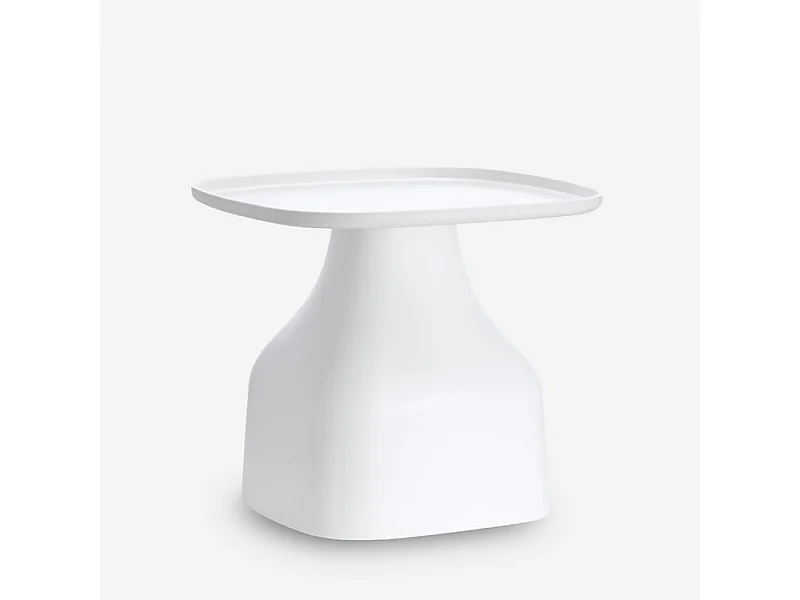 Mesa de centro moderna 48 x 48 cm de plástico Bell L - Blanco