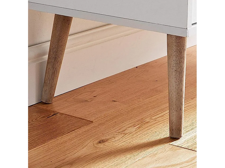 Cómoda moderna estilo escandinavo blanco roble 5 cajones Kiricap