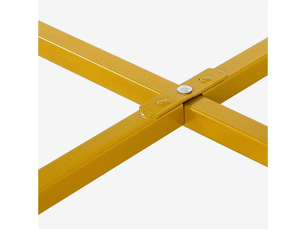 Mesa de centro redonda moderna de 90 cm de metal y efecto mármol Sulley+ - Oro