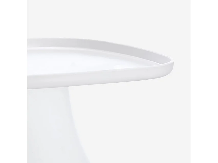 Table basse 48x48 moderne en plastique pour intérieur et extérieur Bell XL - Blanc