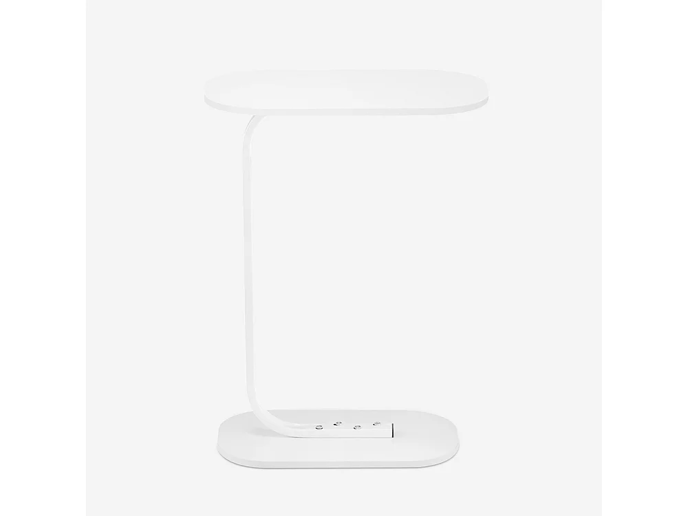 Tavolino laterale per divano bianco e nero da salotto Kavet - Bianco