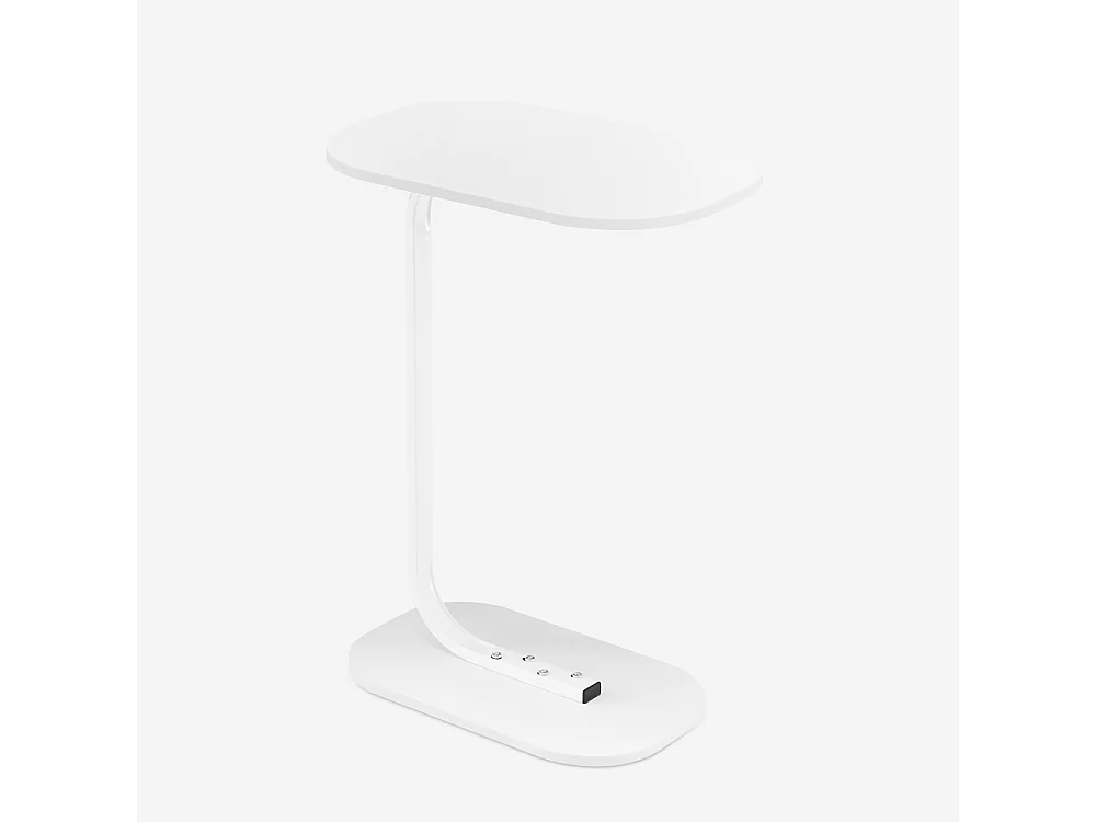 Tavolino laterale per divano bianco e nero da salotto Kavet - Bianco