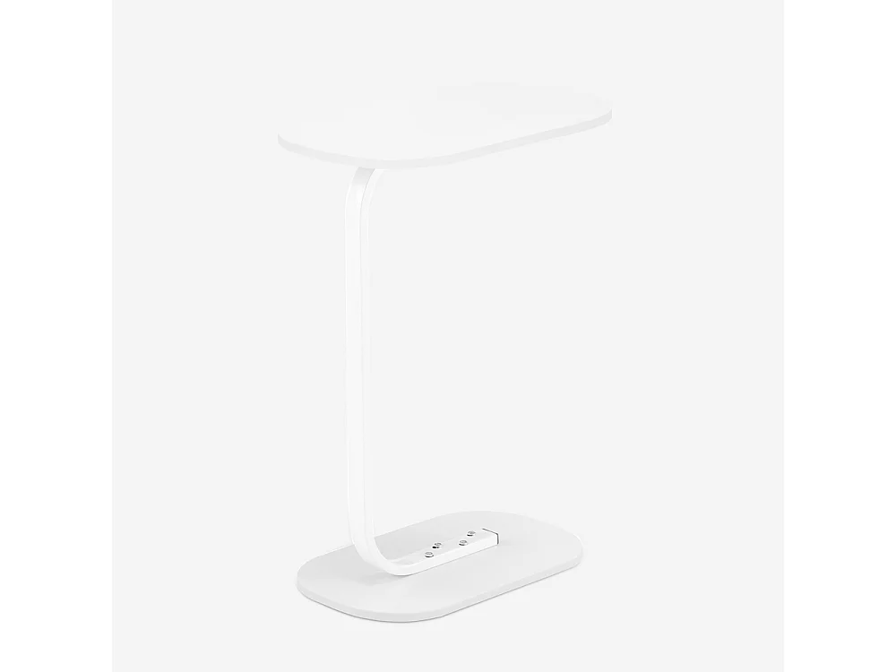 Tavolino laterale per divano bianco e nero da salotto Kavet - Bianco