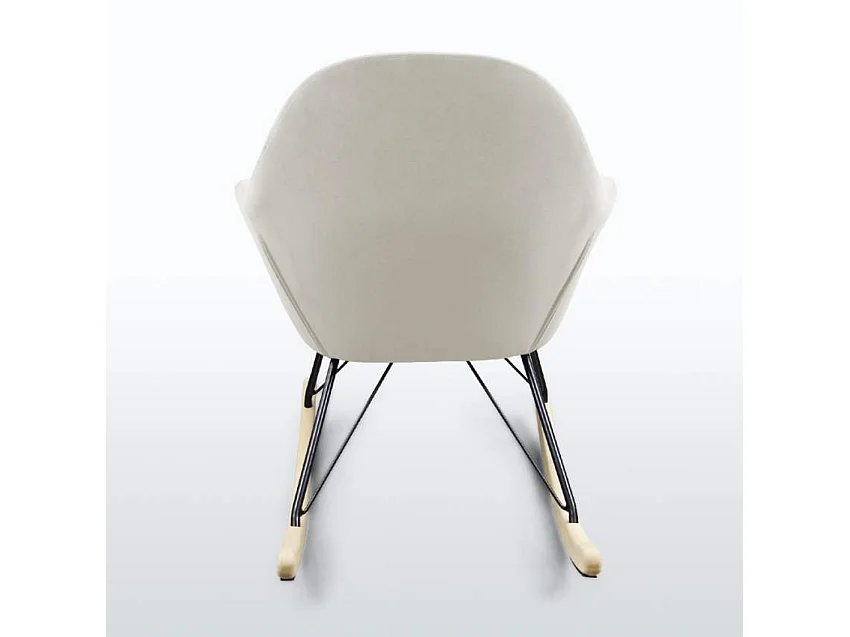 Modernes Design Eiffel Schaukelstuhl Samt Metall Holz Rocking - Beige