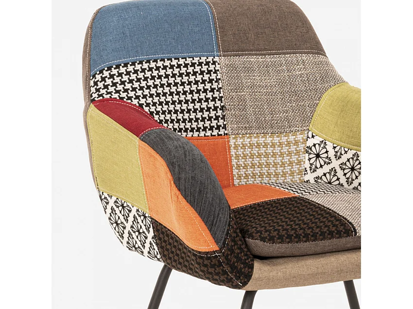 Silla mecedora de tela patchwork de diseño moderno Woodpecker - Patchwork 3