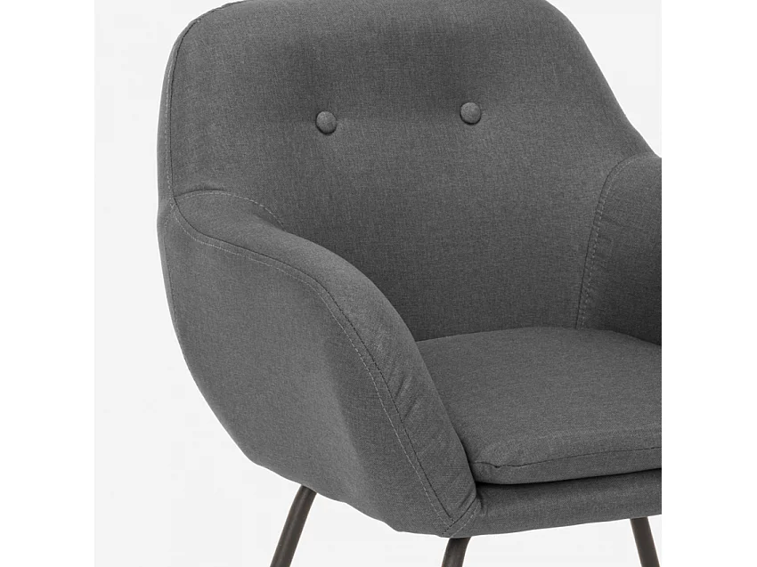 Silla mecedora de tela patchwork de diseño moderno Woodpecker - Gris Oscuro