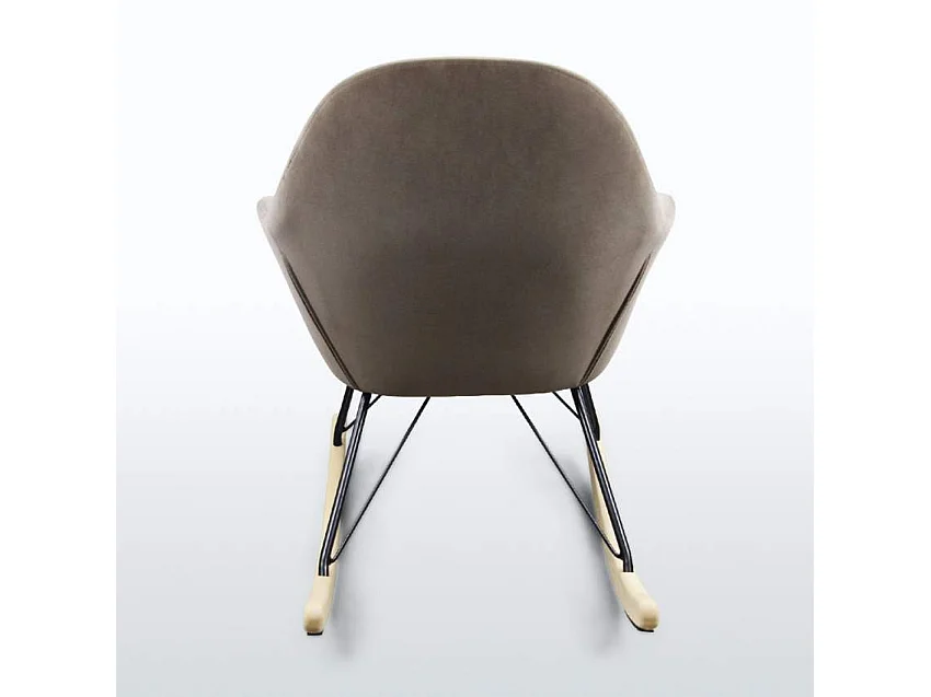 Modernes Design Eiffel Schaukelstuhl Samt Metall Holz Rocking - Braun