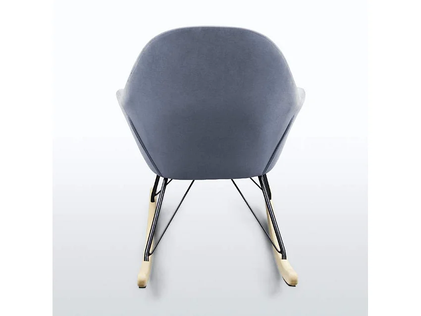 Modernes Design Eiffel Schaukelstuhl Samt Metall Holz Rocking - Dunkel Grau