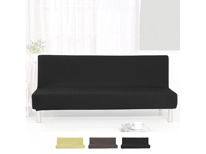 Funda de sofá universal en tejido elástico Quacia - Negro