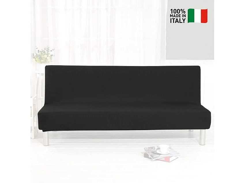 Funda de sofá universal en tejido elástico Quacia - Negro