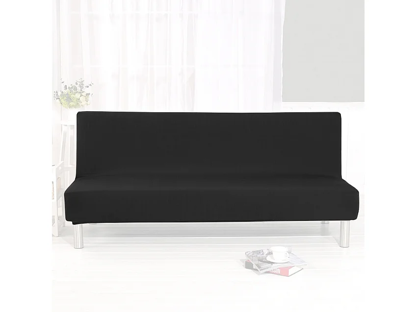 Funda de sofá universal en tejido elástico Quacia - Negro
