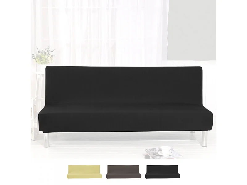 Funda de sofá universal en tejido elástico Quacia - Negro