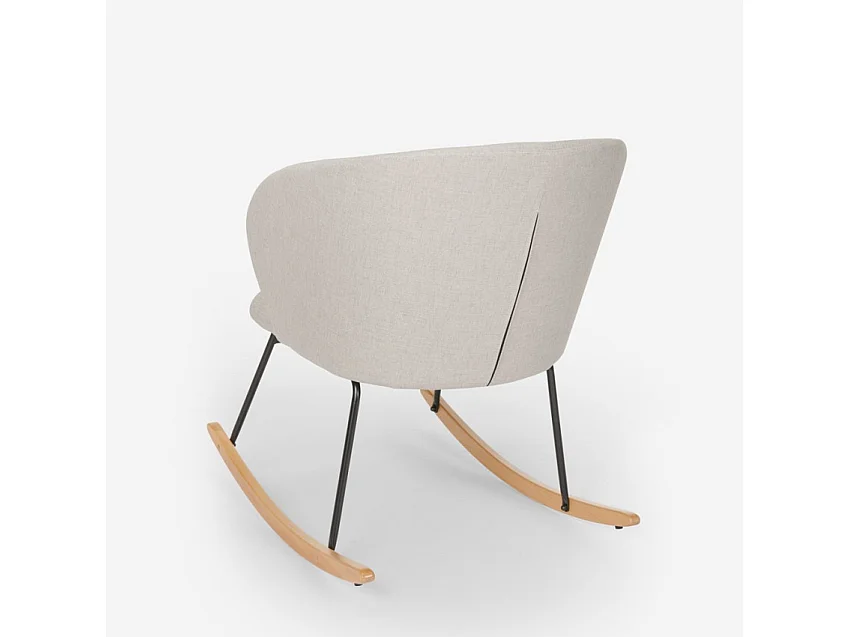 Chaise à bascule moderne fauteuil de salon coussin en bois Houpa