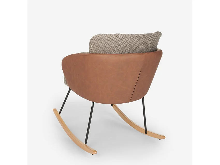 Fauteuil à bascule moderne fauteuil en bois coussin de salon Supoles