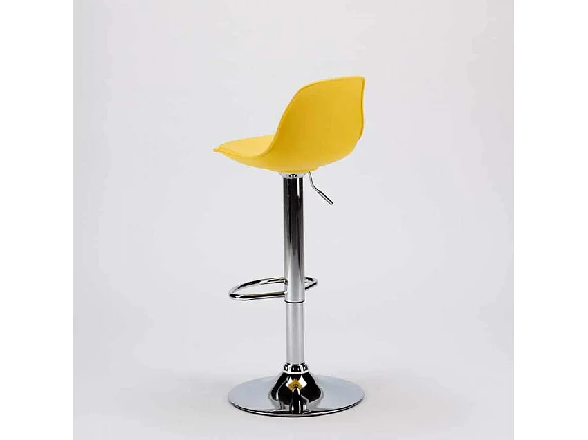 Taburete de Bar y Cocina hecho de Cuero Polipiel Diseño New Orleans - Amarillo