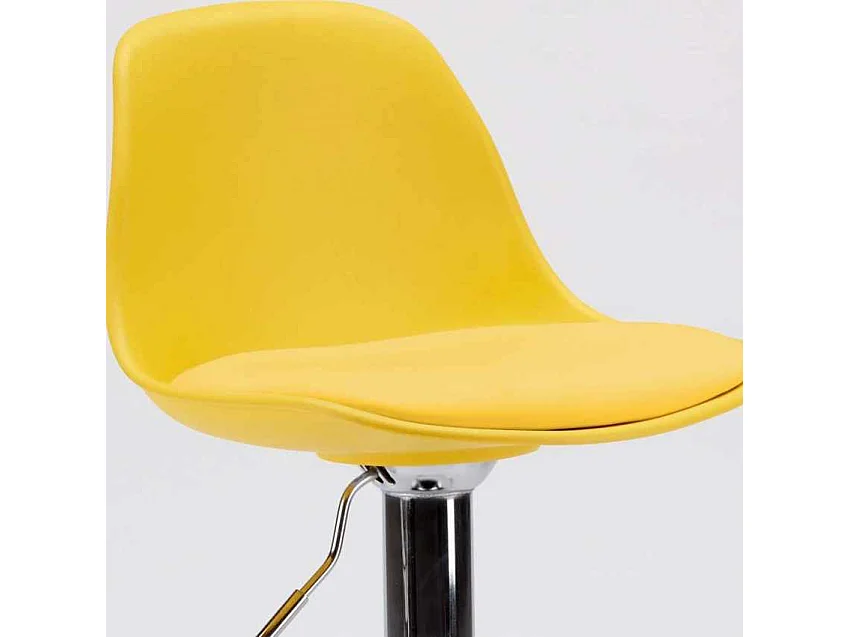 Taburete de Bar y Cocina hecho de Cuero Polipiel Diseño New Orleans - Amarillo