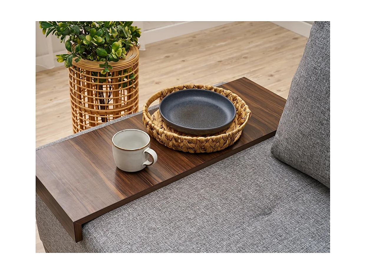 Sillón cama chaise longue izquierda plegable de lino Betty Left - Gris