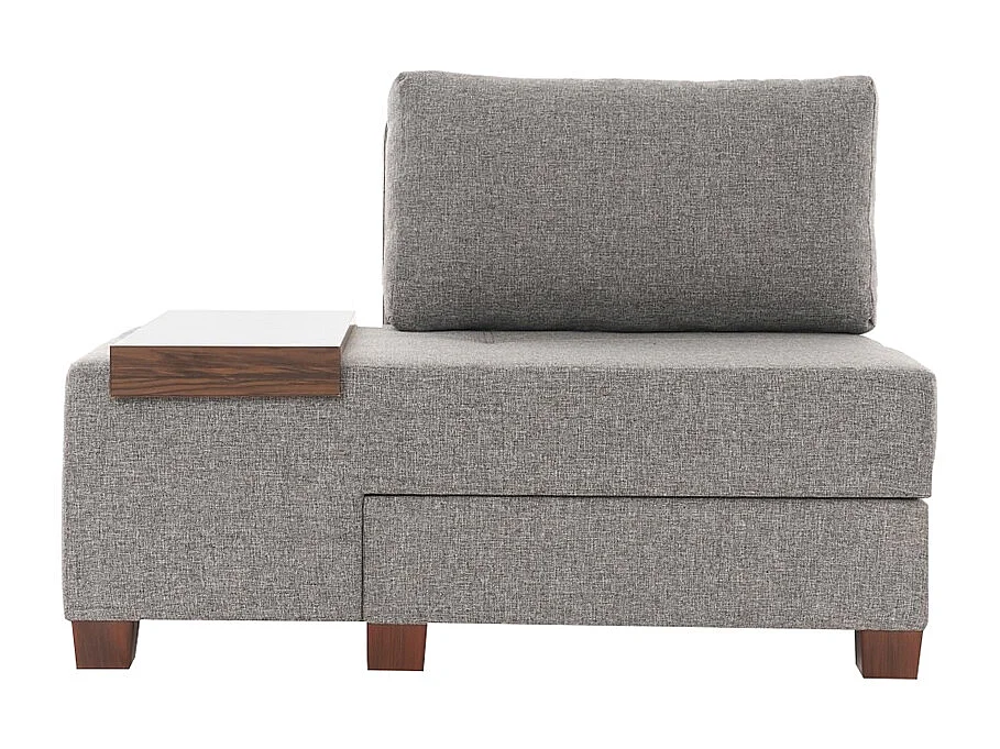 Sillón cama chaise longue izquierda plegable de lino Betty Left - Gris