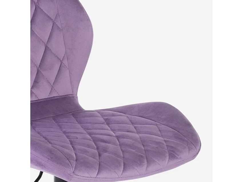 Taburete de barra de cocina ajustable moderno en tela de terciopelo Jersey. - Morado