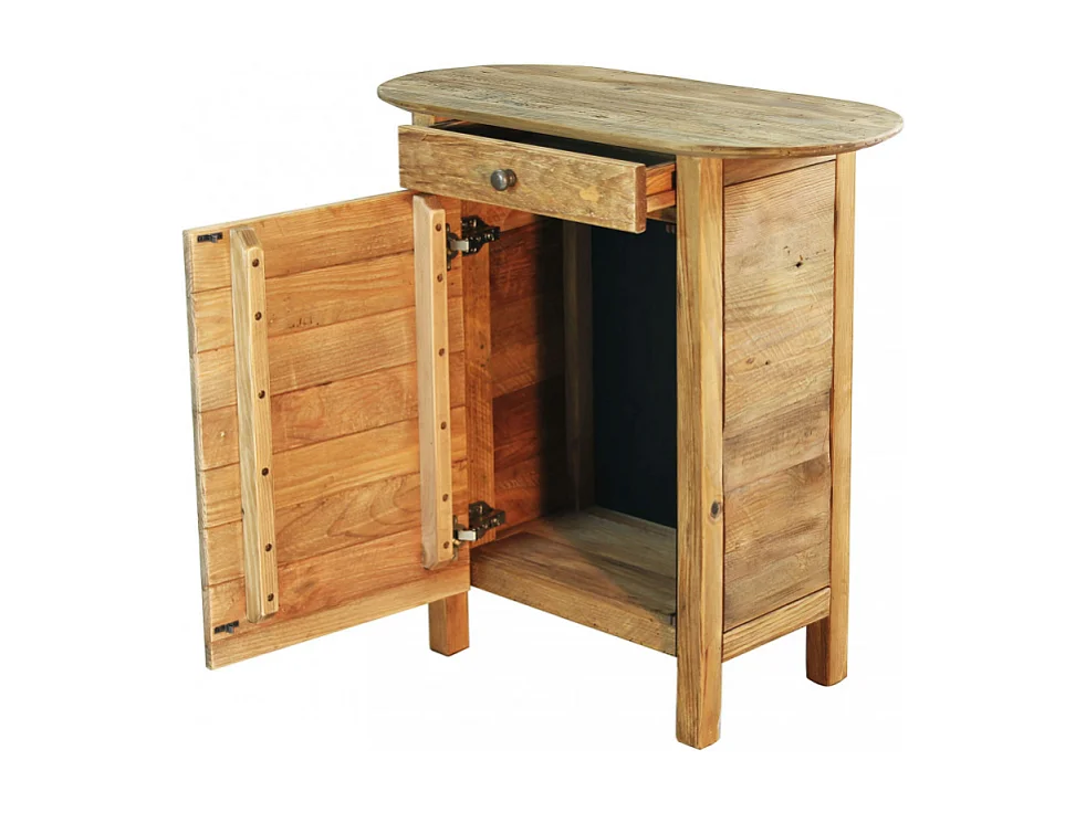 Mesita de noche de madera con puerta y cajón Farran